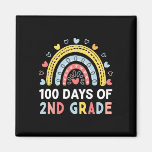 100 Days Of 2nd Grade Rainbow Happy 100th Day Of S Magnet