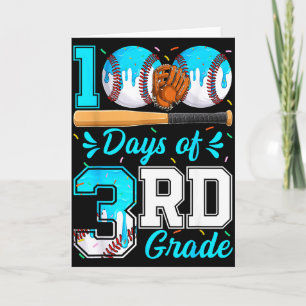 100 Days Of 3rd Grade Baseball 100th Day Of School Card