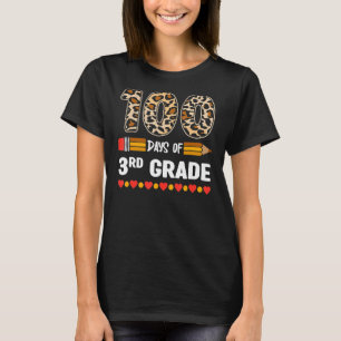 100 Days Of 3rd Grade Leopard 100th Day Of School T-Shirt
