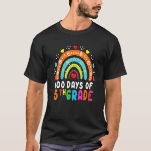 100 Days Of 5th Grade Rainbow 100th Day School Tea T-Shirt
