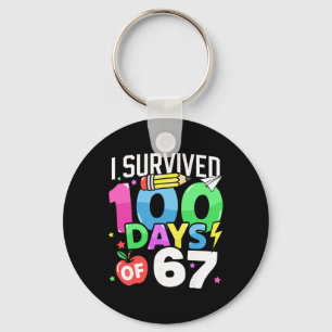 100 Days Of 67 100th Day Of School Kids Teacher _1 Key Ring