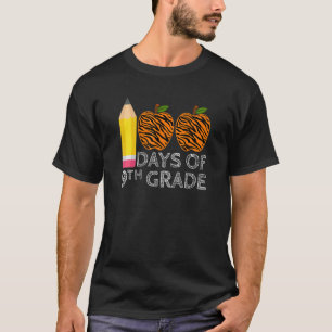 100 Days Of 9th Grade Tiger Print Happy 100th Day T-Shirt