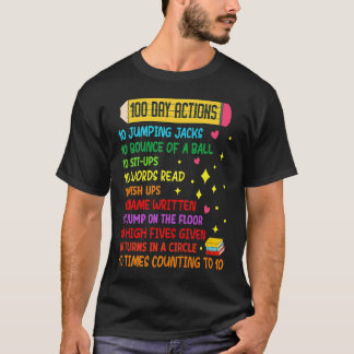 100 Days of Actions  Toddler 100th Day School T-Shirt
