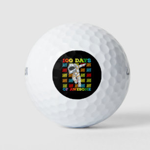 100 Days Of Awesome Astronaut 100th Day Of School Golf Balls