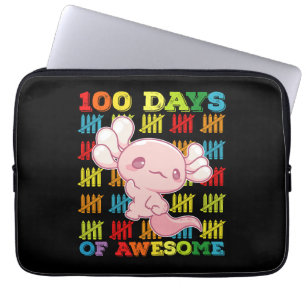 100 Days Of Awesome Axolotl 100th Day Of School Laptop Sleeve