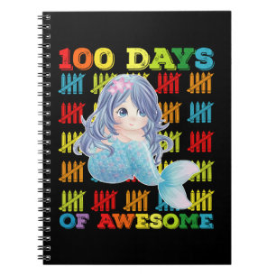 100 Days Of Awesome Mermaid 100th Day Of School Notebook