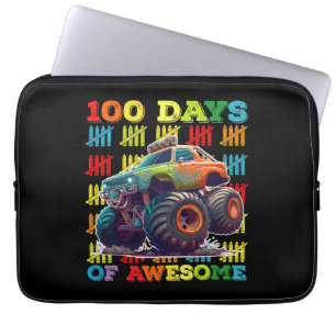 100 Days Of Awesome Monster Truck 100th Day School Laptop Sleeve