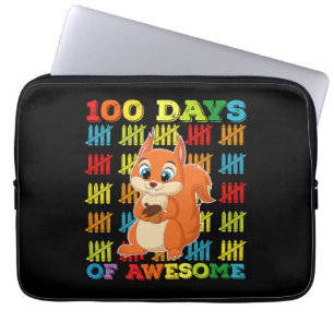 100 Days Of Awesome Squirrel 100th Day Of School Laptop Sleeve