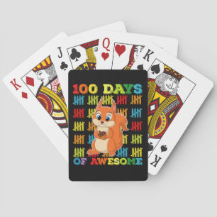 100 Days Of Awesome Squirrel 100th Day Of School Playing Cards