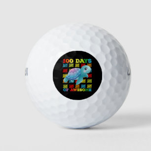 100 Days Of Awesome Turtle 100th Day Of School Golf Balls
