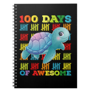 100 Days Of Awesome Turtle 100th Day Of School Notebook
