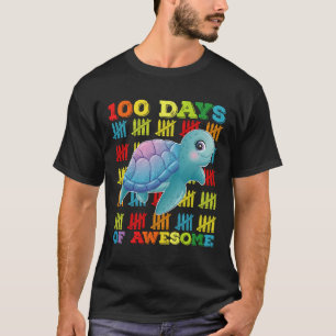100 Days Of Awesome Turtle 100th Day Of School T-Shirt