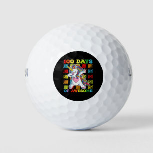100 Days Of Awesome Unicorn 100th Day Of School Golf Balls