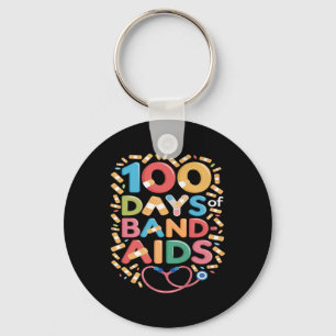 100 Days Of Band-aids - School Nurse 100 Days Of S Key Ring