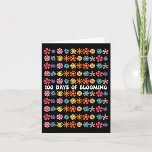 100 Days Of Blooming Groovy Flowers Teacher Studen Card