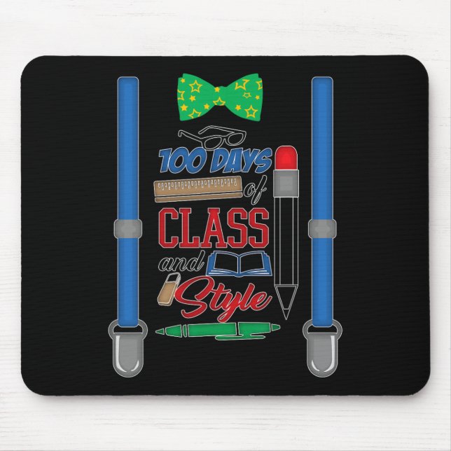 100 days of class and style - boys 100th day of sc mouse pad (Front)