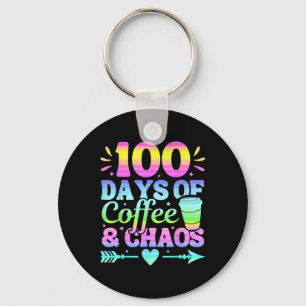 100 Days Of Coffee And Chaos 100th Day Of School Key Ring