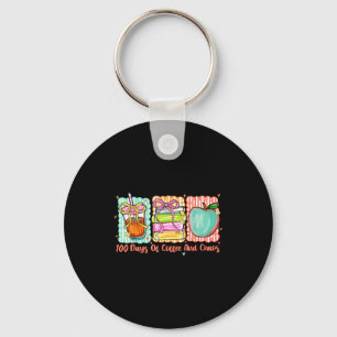 100 Days Of Coffee And Chaos Retro Coquette Teache Key Ring