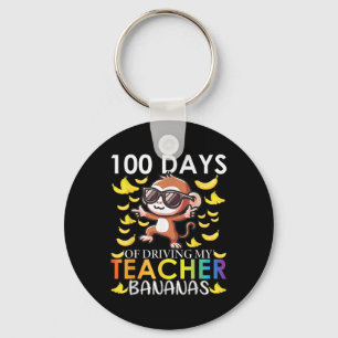 100 Days Of Driving My Teacher Bananas 100th Day Key Ring