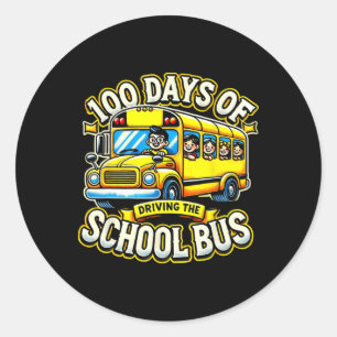 100 Days Of Driving The School Bus 2  Classic Round Sticker