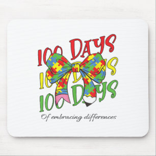 100 Days Of Embracing Autism 100th Day School Pen Mouse Pad