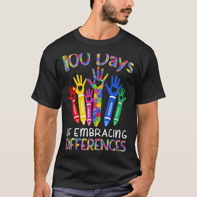 100 Days Of Embracing Differences IEP 100th Day Of T-Shirt (Front)