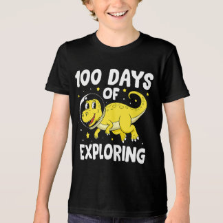 100 Days Of Exploring Dinosaur Astronaut 100th Day Tri-Blend Shirt