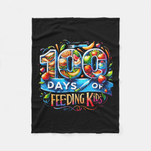 100 Days Of Feeding Kids School Canteen Worker Lun Fleece Blanket