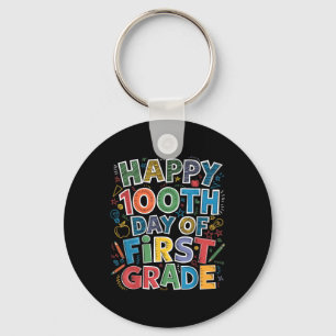 100 Days Of First 1st Grade Teacher Kids 100th Key Ring