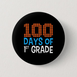 100 days of first grade basketball Sport 100th day 6 Cm Round Badge