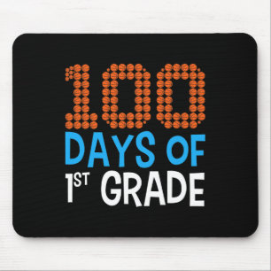 100 days of first grade basketball Sport 100th day Mouse Pad
