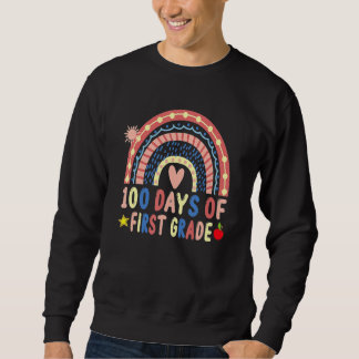 100 Days Of First Grade Leopard Rainbow 100th Day Sweatshirt