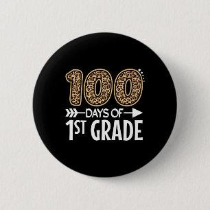 100 Days Of First Grade Teacher Student 100th Day  6 Cm Round Badge