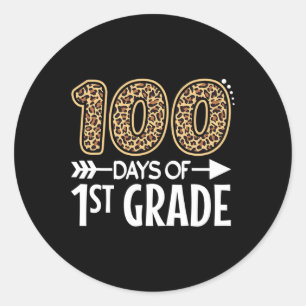 100 Days Of First Grade Teacher Student 100th Day  Classic Round Sticker