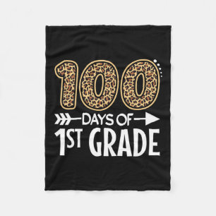 100 Days Of First Grade Teacher Student 100th Day  Fleece Blanket