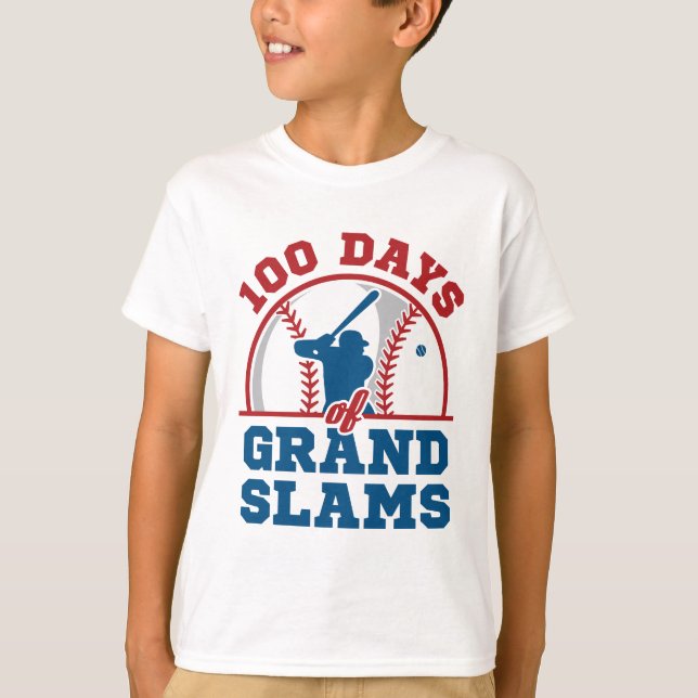 100 Days of Grand Slams Baseball T-Shirt (Front)