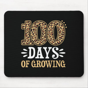 100 Days Of Growing Leopard Print Teacher Student Mouse Pad