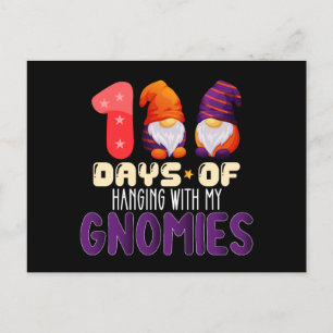 100 Days Of Hanging With My Gnomies School Postcard