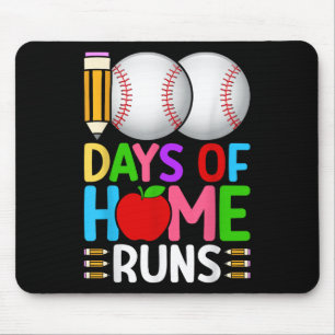 100 Days Of Home Runs Baseball 100th Day Of Mouse Pad