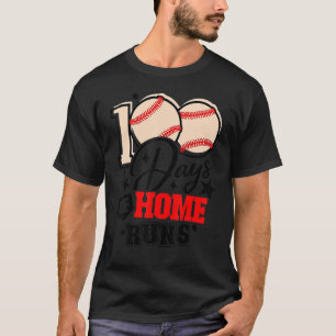 100 Days Of Home Runs Baseball Player Student Coac T-Shirt