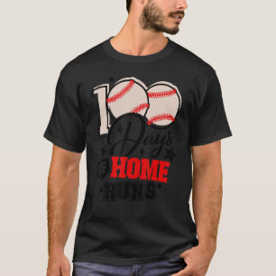 100 Days of Home Runs Baseball Teacher 100th Day o T-Shirt
