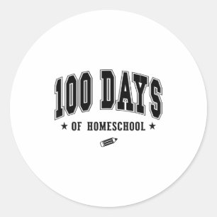 100 Days Of Homeschool  Classic Round Sticker