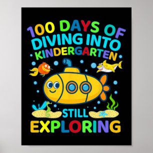 100 Days Of Kindergarten 100th Day Of School Girls Poster