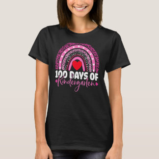 100 Days Of Kindergarten 100th Day Of School Rainb T-Shirt