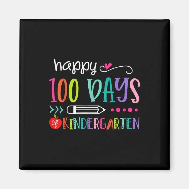 100 Days Of Kindergarten 100th Days Of School Magnet (Front)