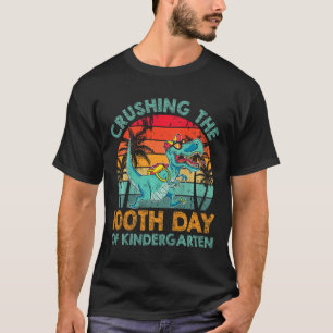 100 Days Of Kindergarten Crushing 100th Day Of Kin T-Shirt