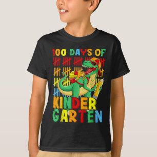100 Days Of Kindergarten Dinosaur 100th Day Of T-Shirt