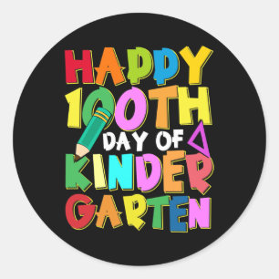 100 Days Of Kindergarten Kids 100th Day Of School  Classic Round Sticker