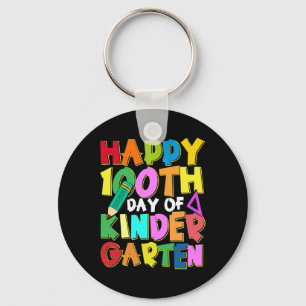 100 Days Of Kindergarten Kids 100th Day Of School  Key Ring