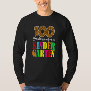 100 Days Of Kindergarten Leopard  100 Days Of Scho T-Shirt